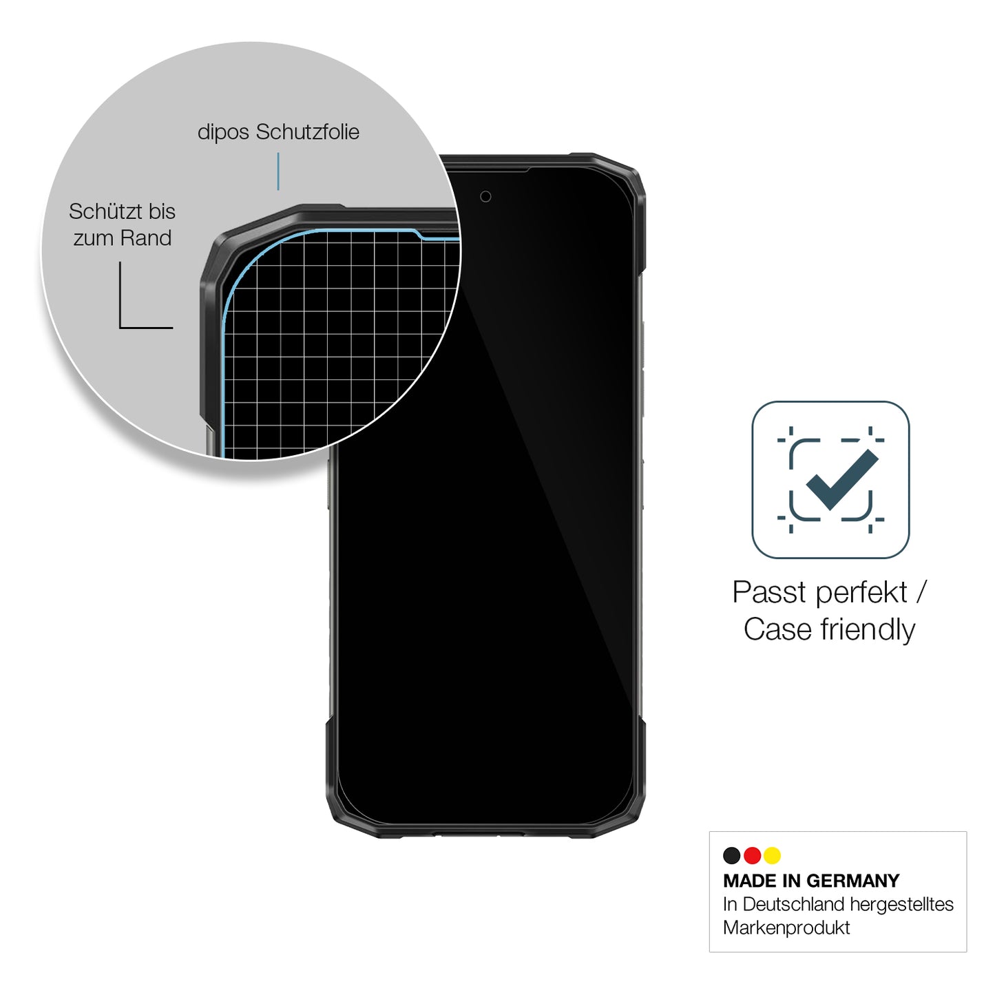 Besonders flexibler Displayschutz mit Anti-Shock-Schicht im Materialmix