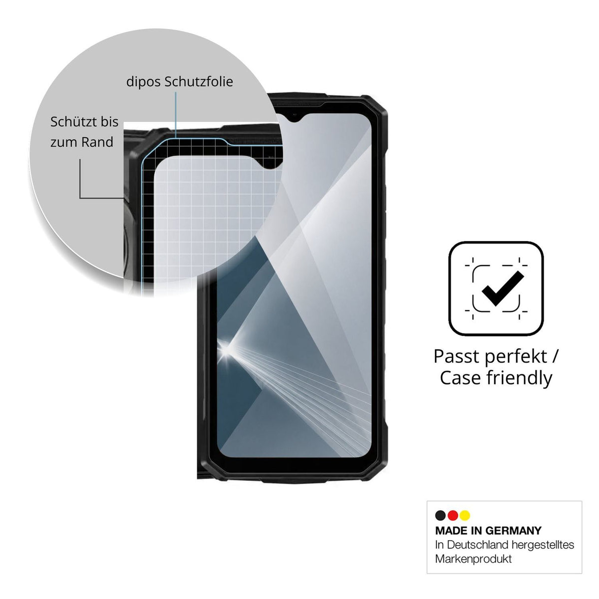 Besonders flexibler Displayschutz mit Anti-Shock-Schicht im Materialmix