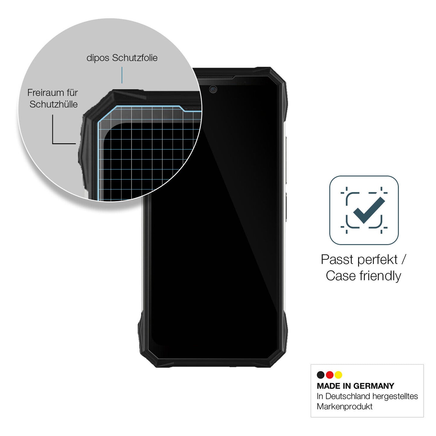 Besonders flexibler Displayschutz mit Anti-Shock-Schicht im Materialmix