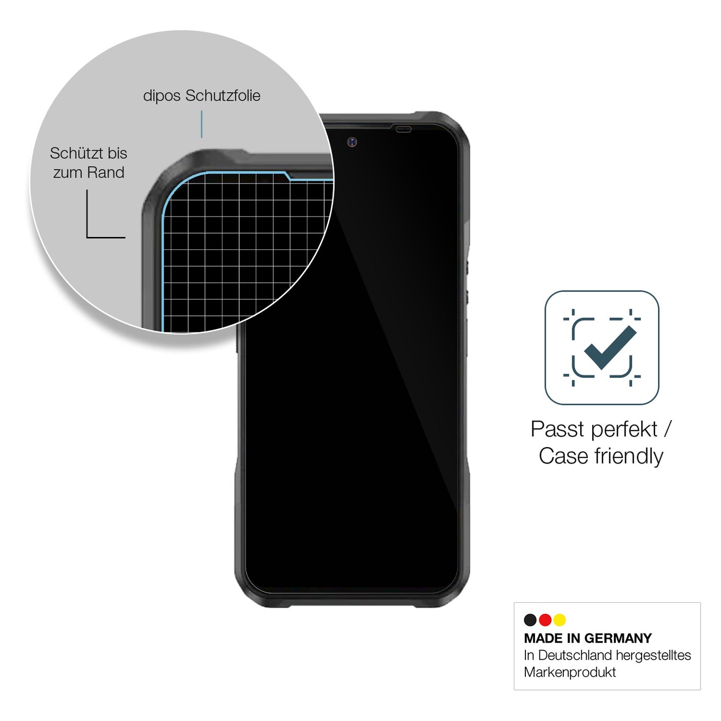 Besonders flexibler Displayschutz mit Anti-Shock-Schicht im Materialmix