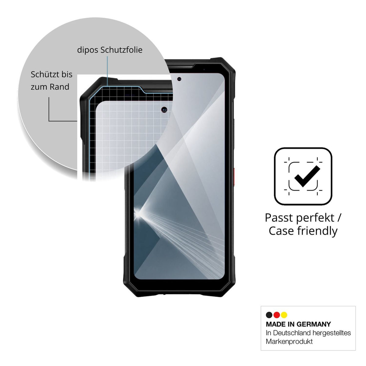 Besonders flexibler Displayschutz mit Anti-Shock-Schicht im Materialmix