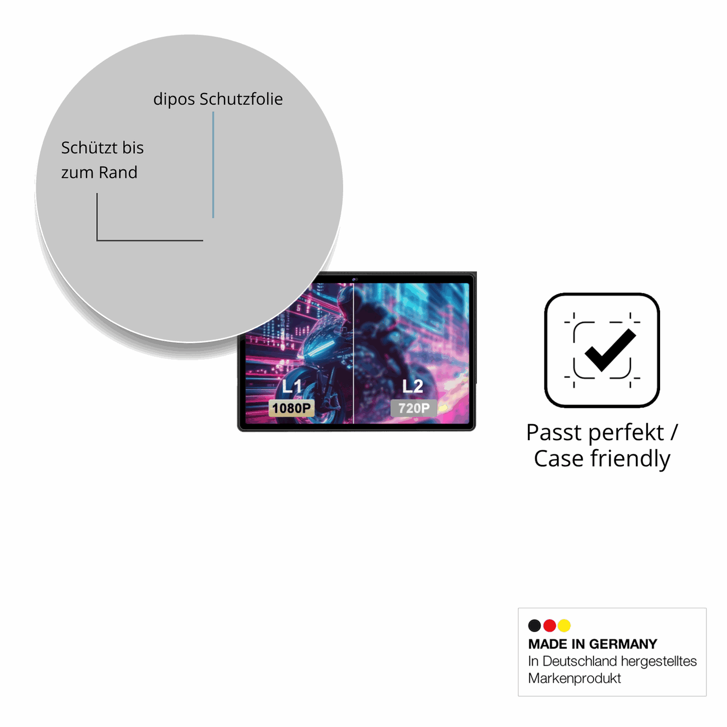 Besonders flexibler Displayschutz mit Anti-Shock-Schicht im Materialmix