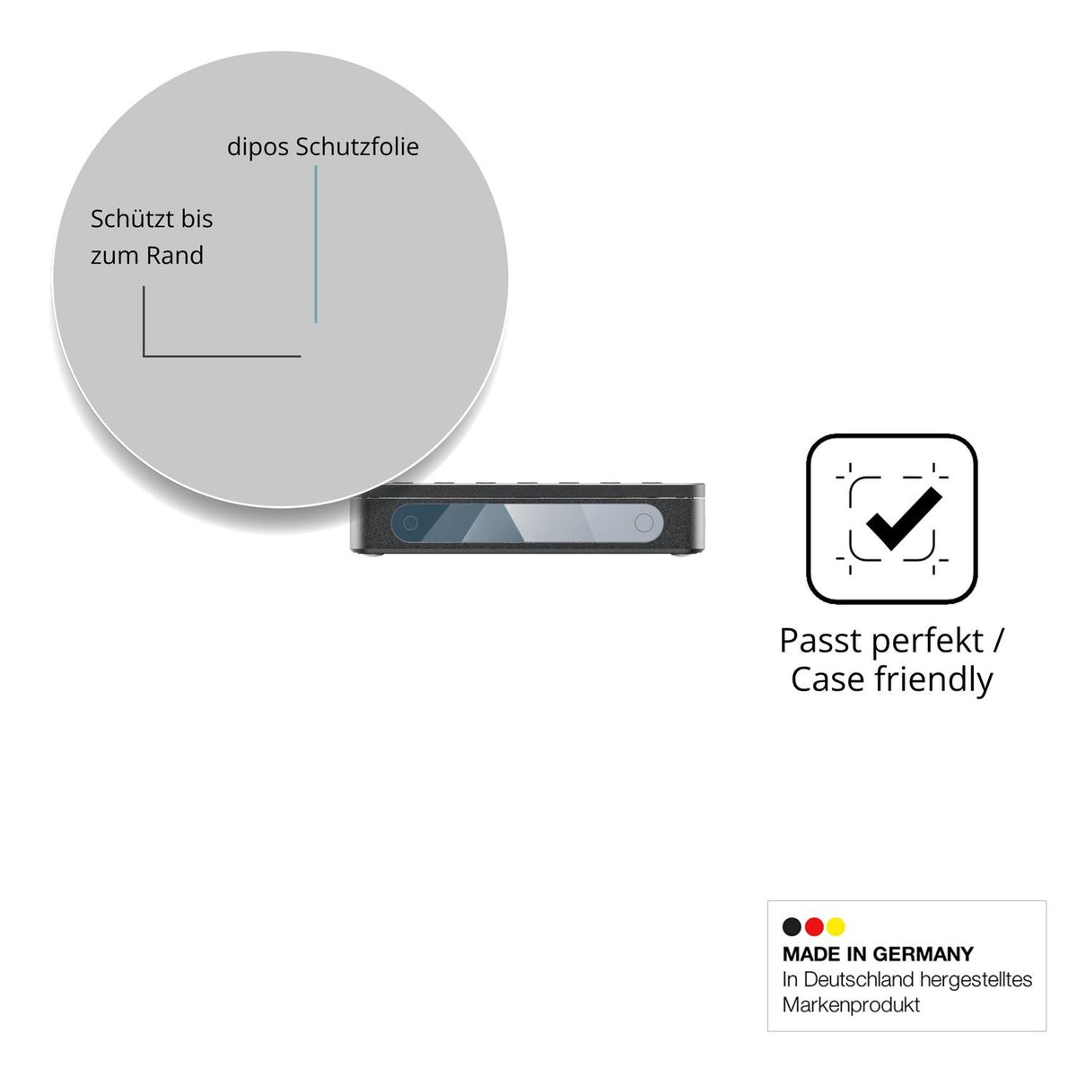 Besonders flexibler Displayschutz mit Anti-Shock-Schicht im Materialmix
