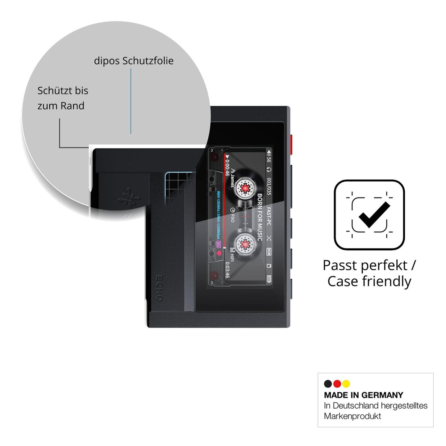 Besonders flexibler Displayschutz mit Anti-Shock-Schicht im Materialmix
