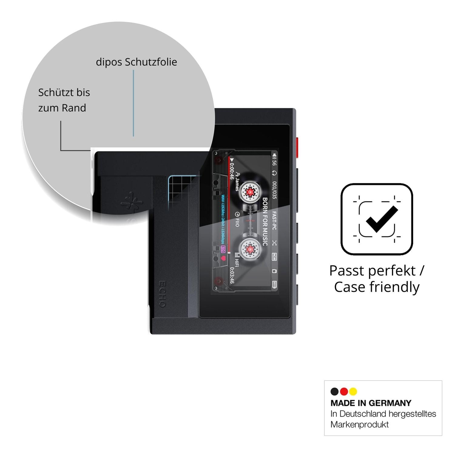 Besonders flexibler Displayschutz mit Anti-Shock-Schicht im Materialmix