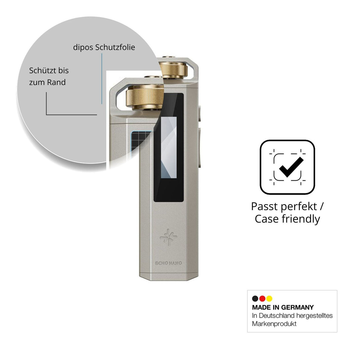 Besonders flexibler Displayschutz mit Anti-Shock-Schicht im Materialmix