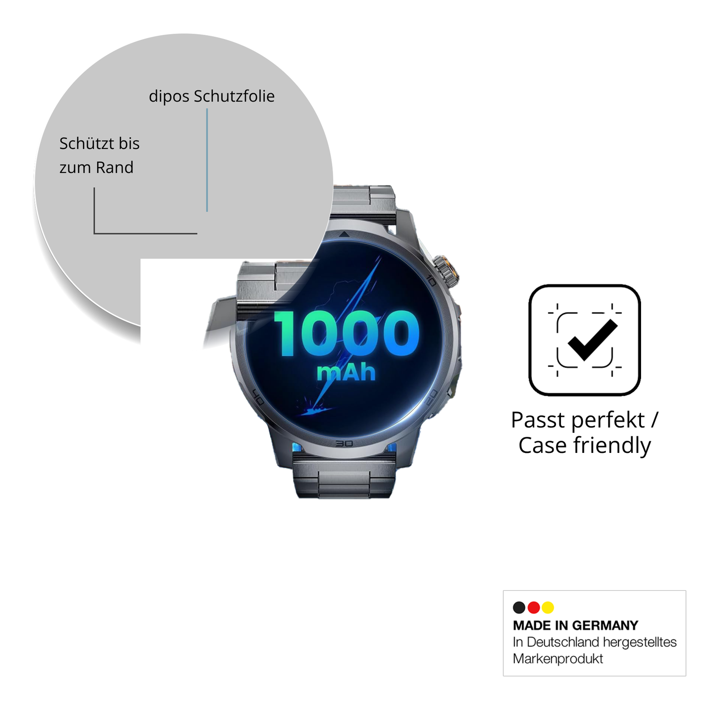 Besonders flexibler Displayschutz mit Anti-Shock-Schicht im Materialmix