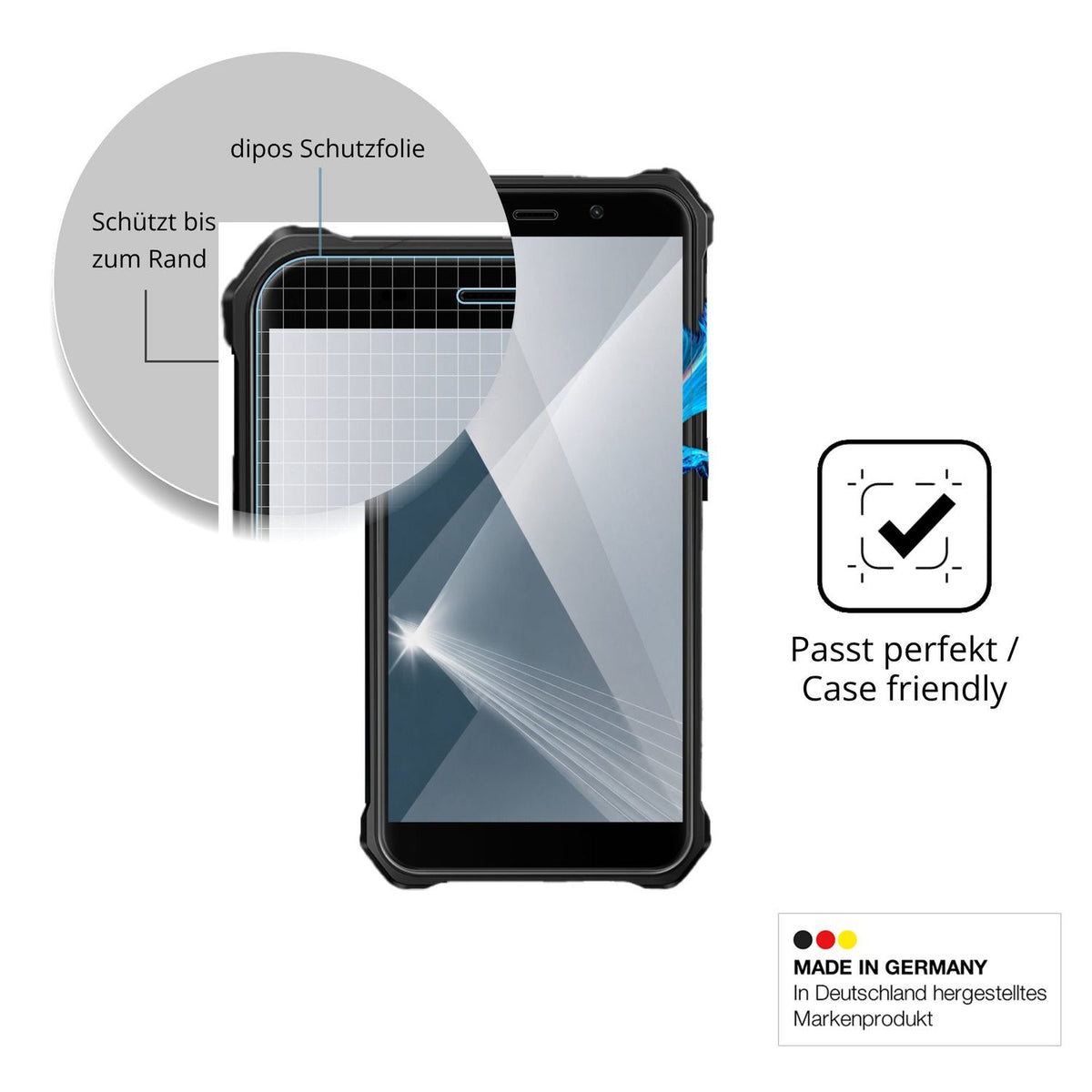 Besonders flexibler Displayschutz mit Anti-Shock-Schicht im Materialmix