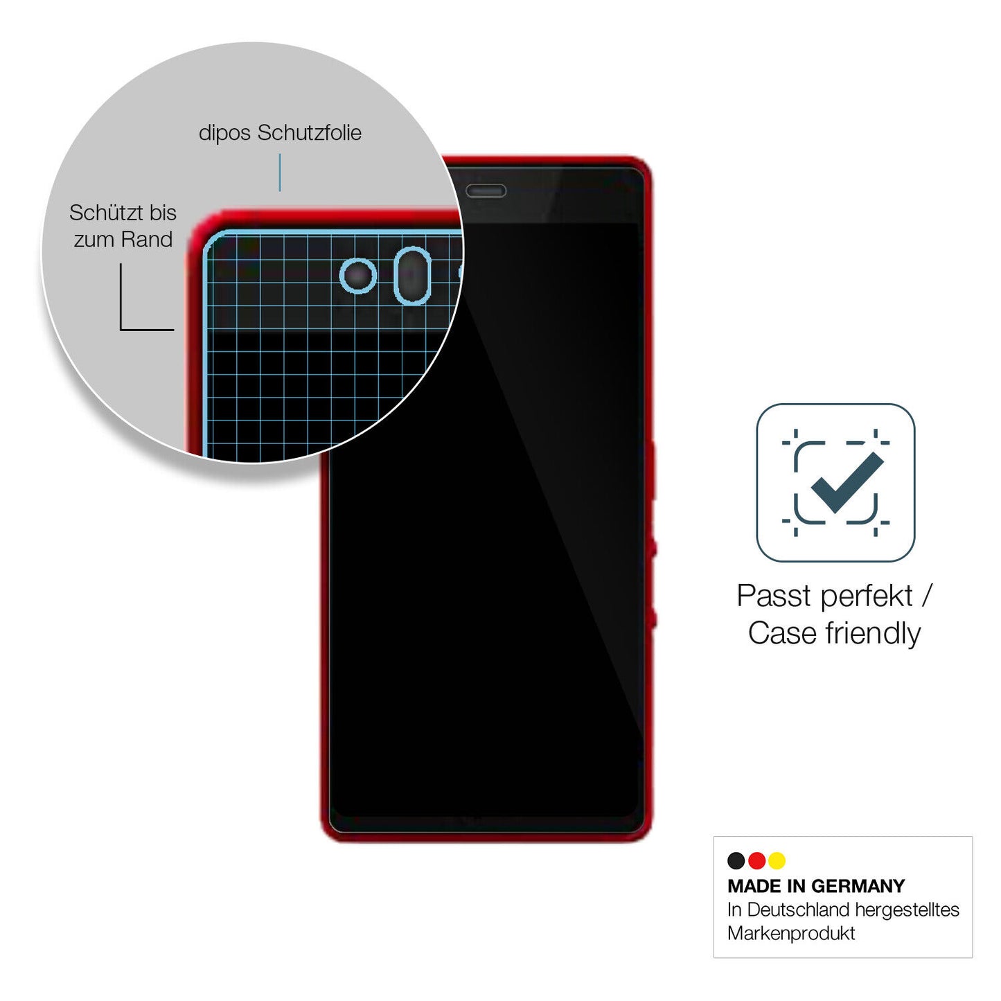 Besonders flexibler Displayschutz mit Anti-Shock-Schicht im Materialmix