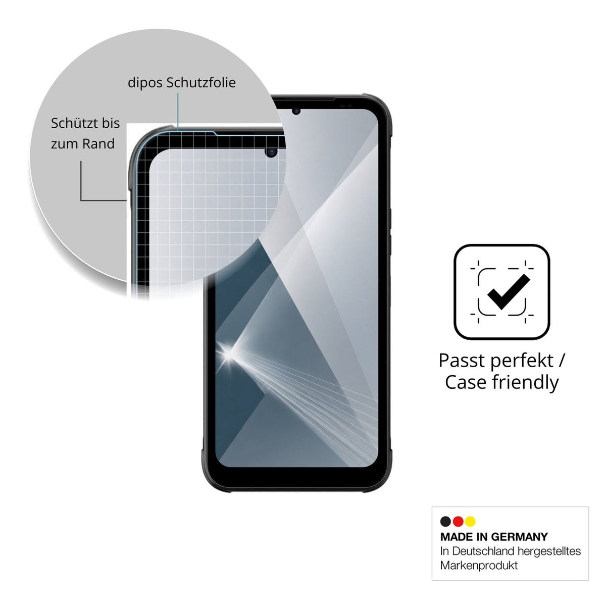 Besonders flexibler Displayschutz mit Anti-Shock-Schicht im Materialmix