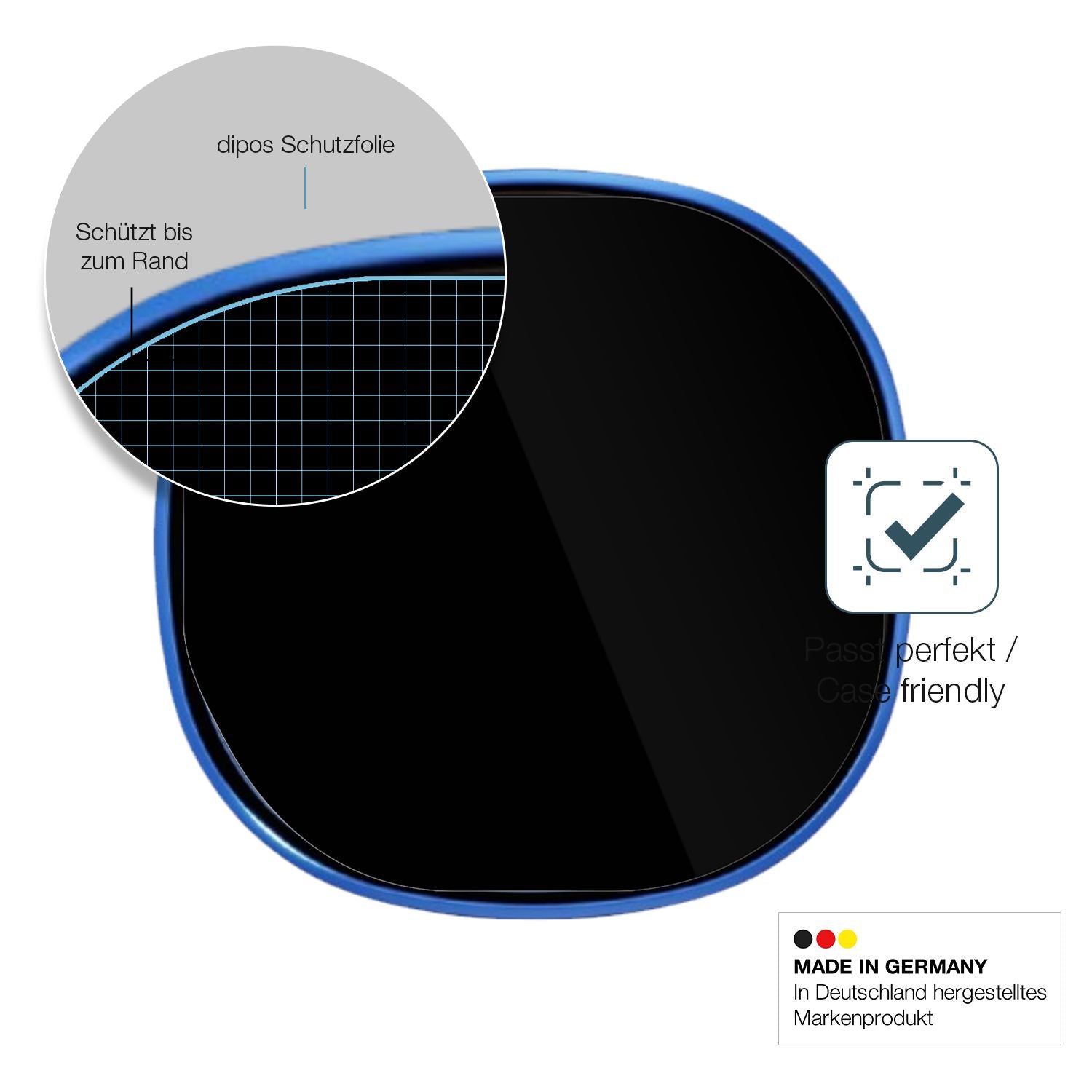 Besonders flexibler Displayschutz mit Anti-Shock-Schicht im Materialmix