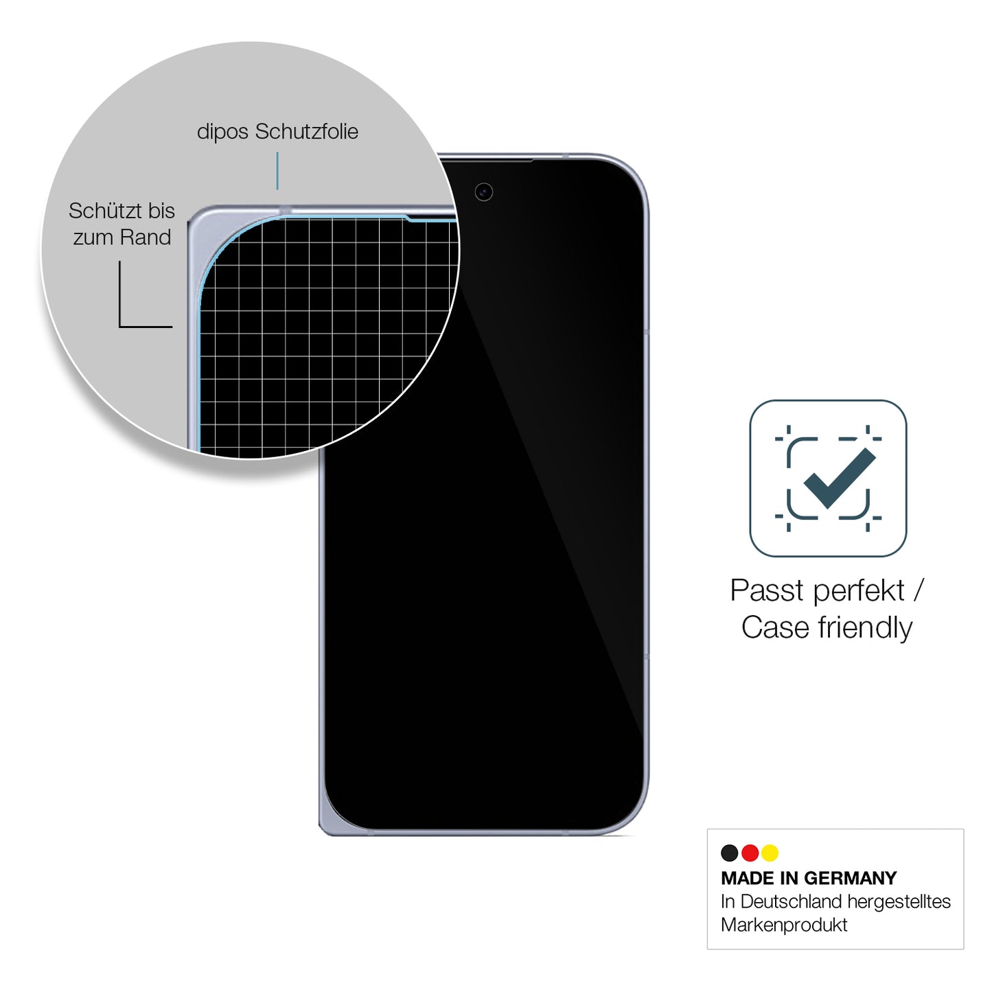 Besonders flexibler Displayschutz mit Anti-Shock-Schicht im Materialmix