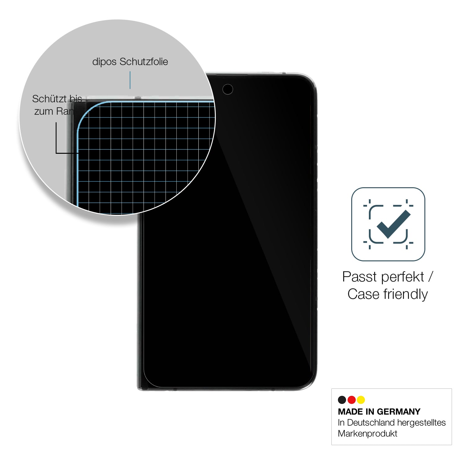 Besonders flexibler Displayschutz mit Anti-Shock-Schicht im Materialmix