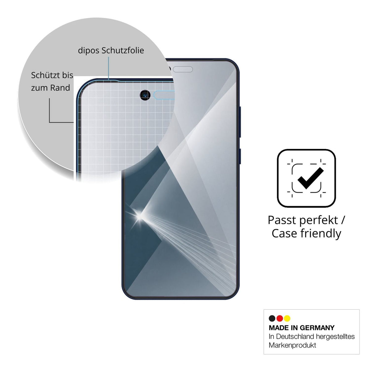 Besonders flexibler Displayschutz mit Anti-Shock-Schicht im Materialmix
