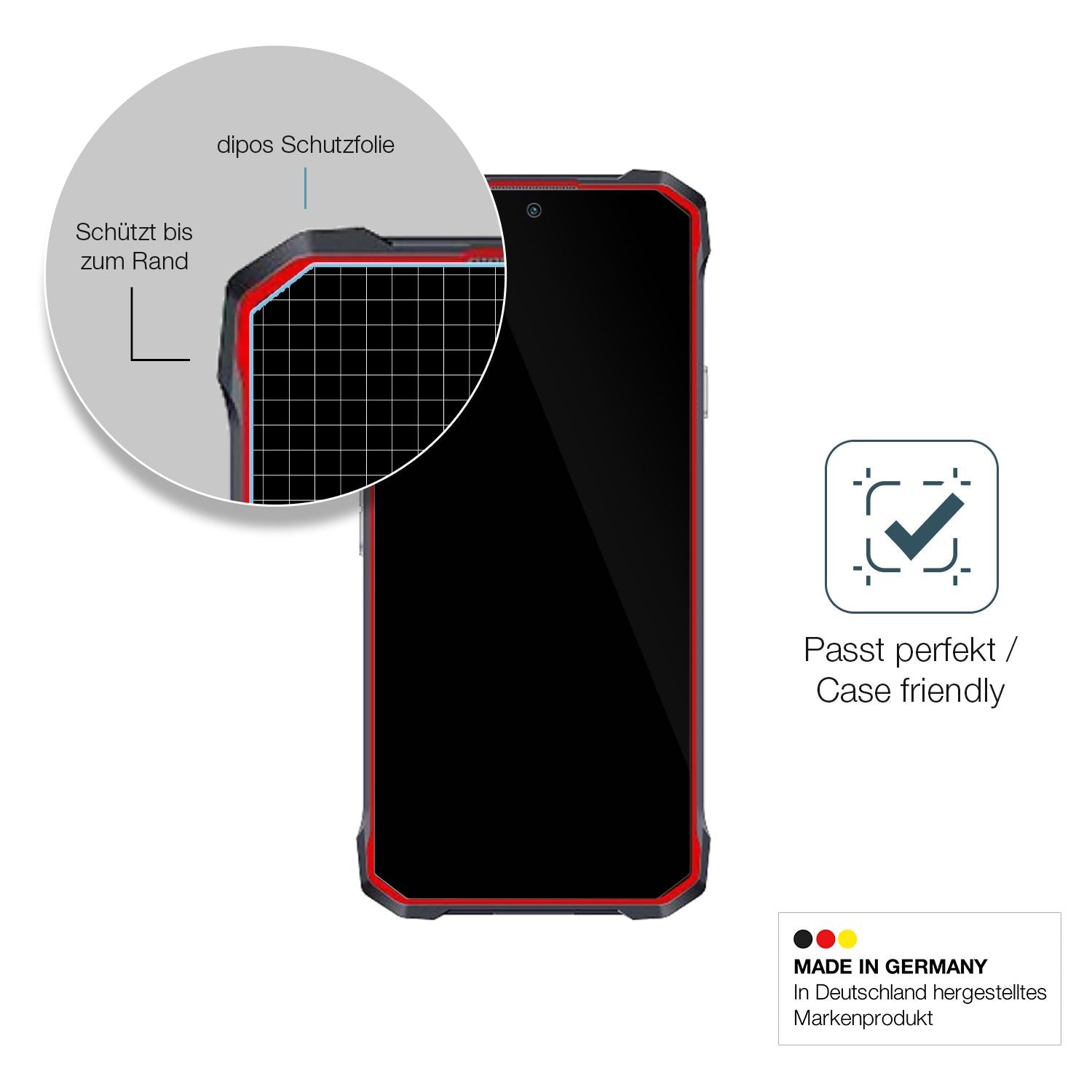 Besonders flexibler Displayschutz mit Anti-Shock-Schicht im Materialmix