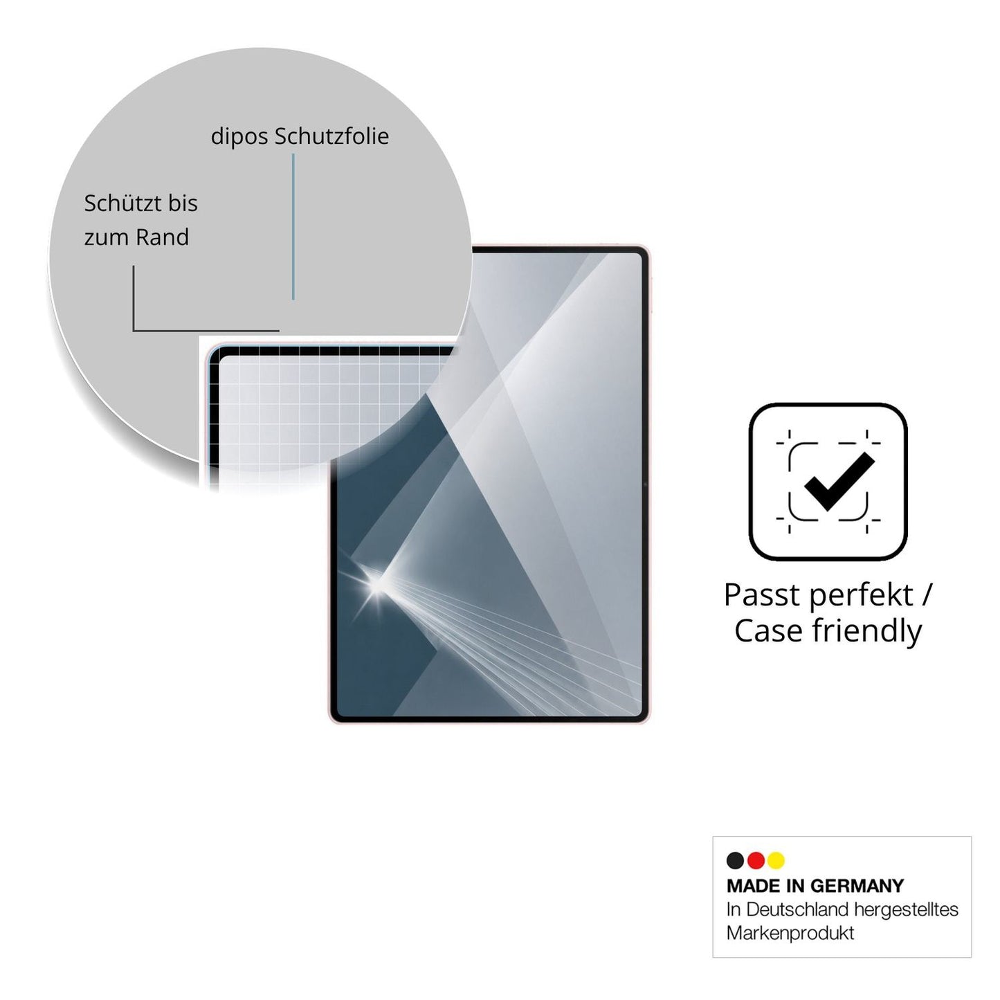 Besonders flexibler Displayschutz mit Anti-Shock-Schicht im Materialmix