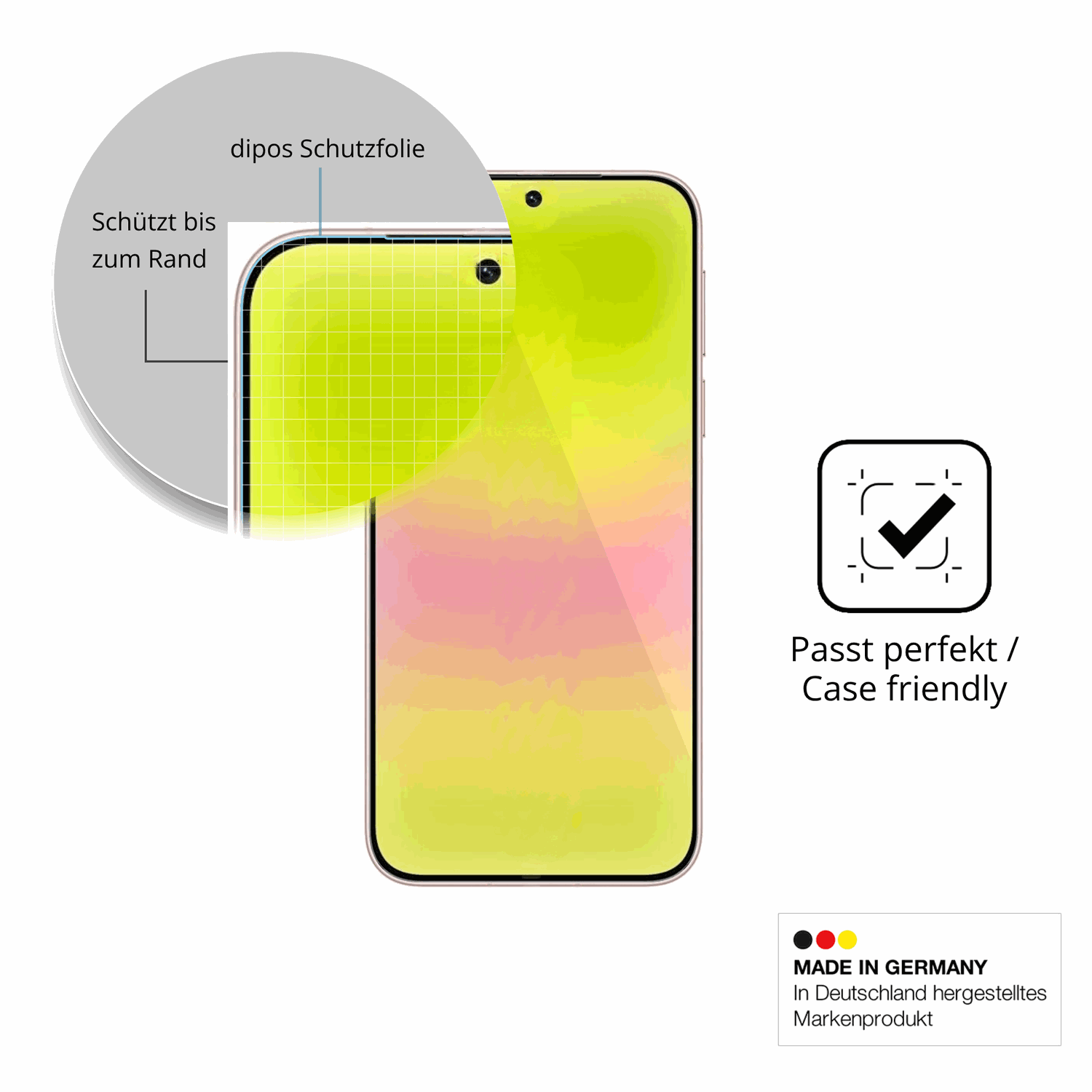 Besonders flexibler Displayschutz mit Anti-Shock-Schicht im Materialmix
