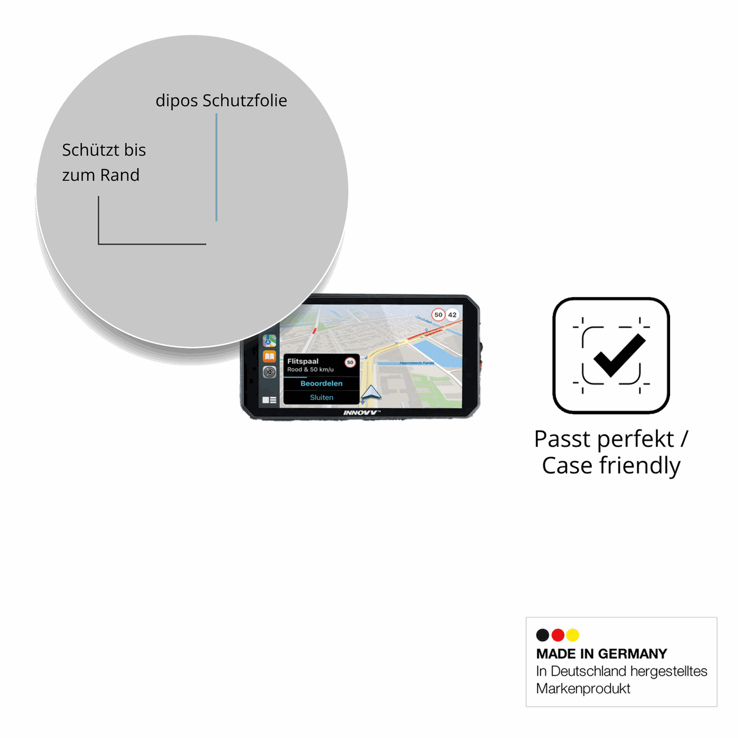 Besonders flexibler Displayschutz mit Anti-Shock-Schicht im Materialmix