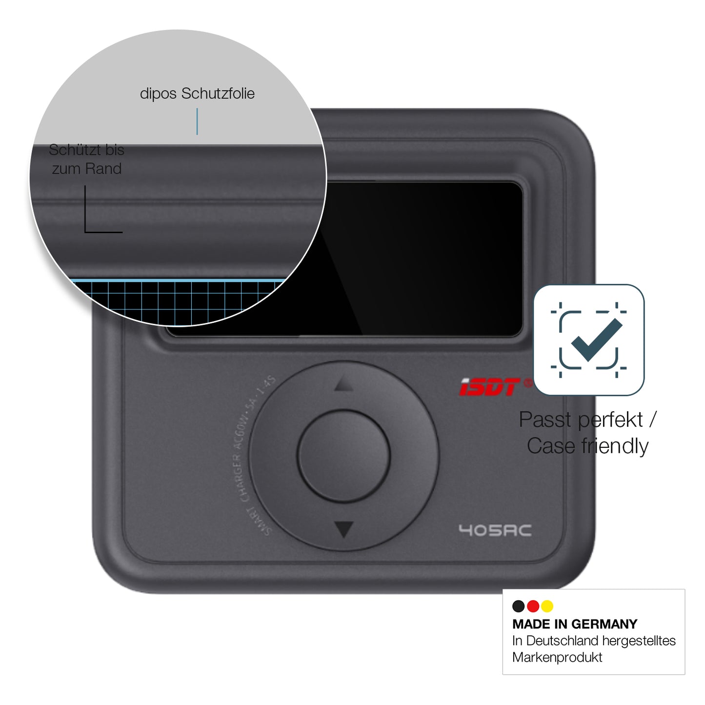 Besonders flexibler Displayschutz mit Anti-Shock-Schicht im Materialmix