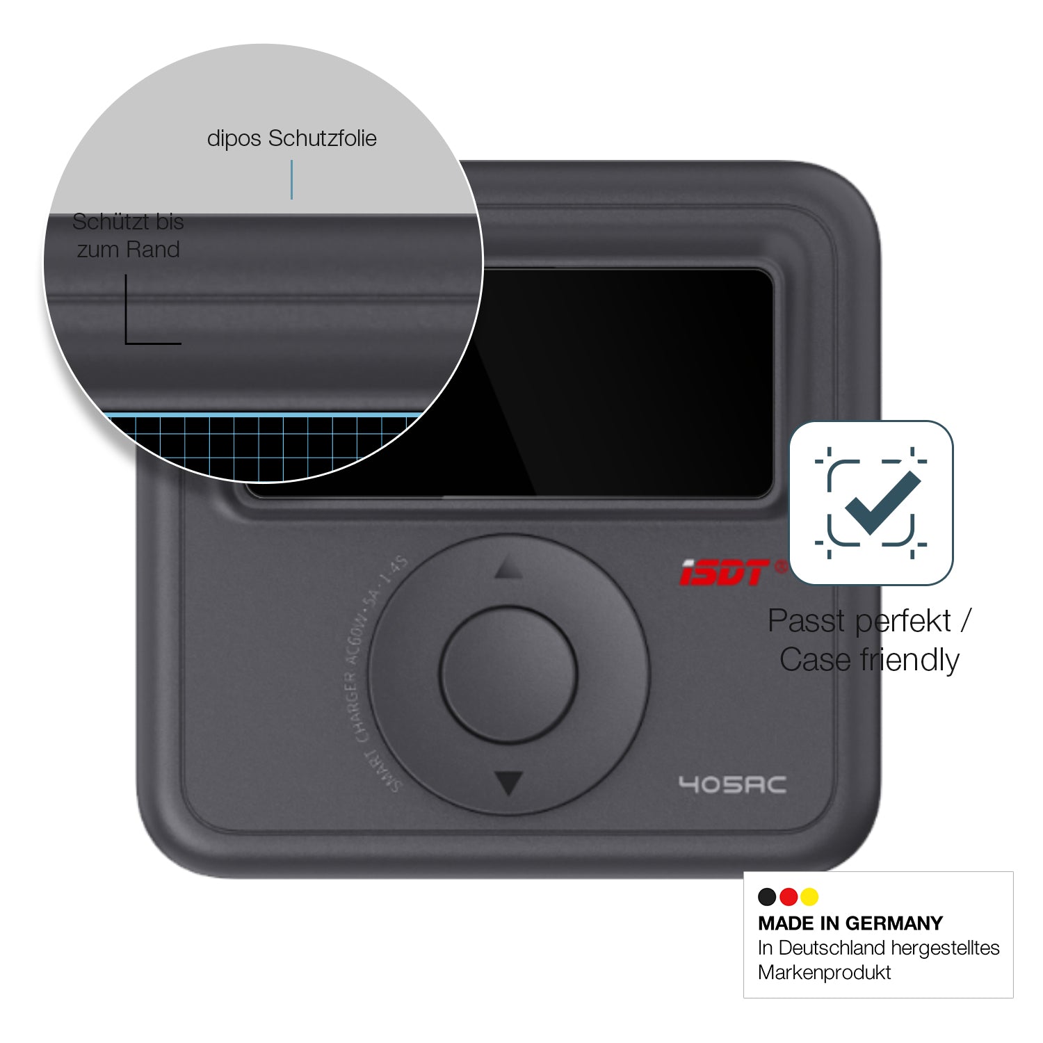Besonders flexibler Displayschutz mit Anti-Shock-Schicht im Materialmix