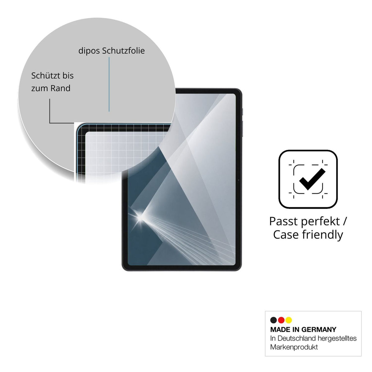 Besonders flexibler Displayschutz mit Anti-Shock-Schicht im Materialmix