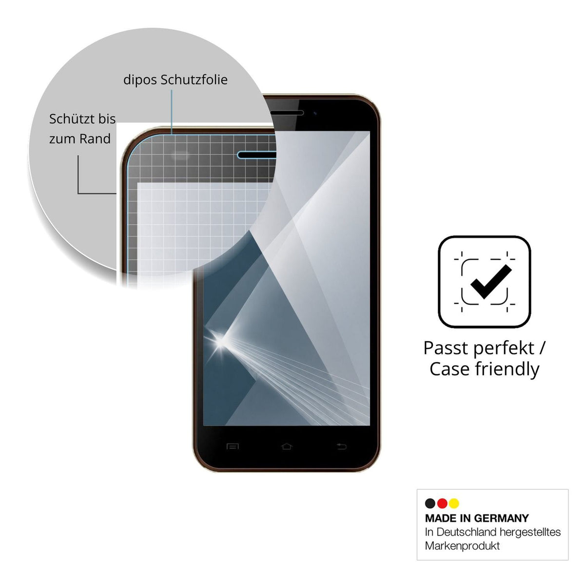 Besonders flexibler Displayschutz mit Anti-Shock-Schicht im Materialmix
