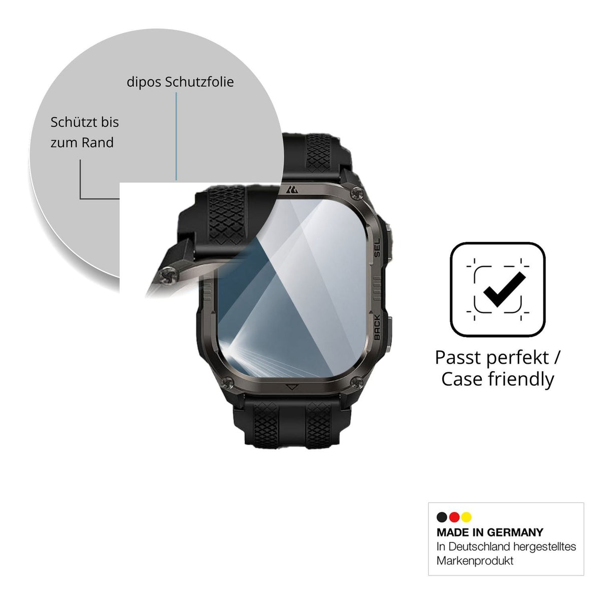 Besonders flexibler Displayschutz mit Anti-Shock-Schicht im Materialmix
