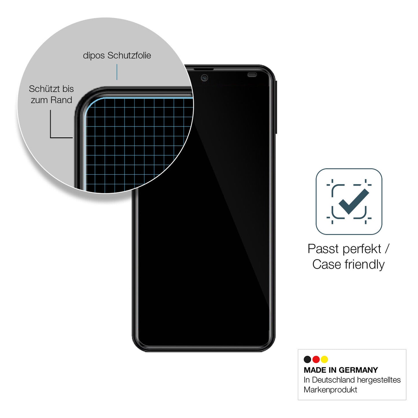 Besonders flexibler Displayschutz mit Anti-Shock-Schicht im Materialmix