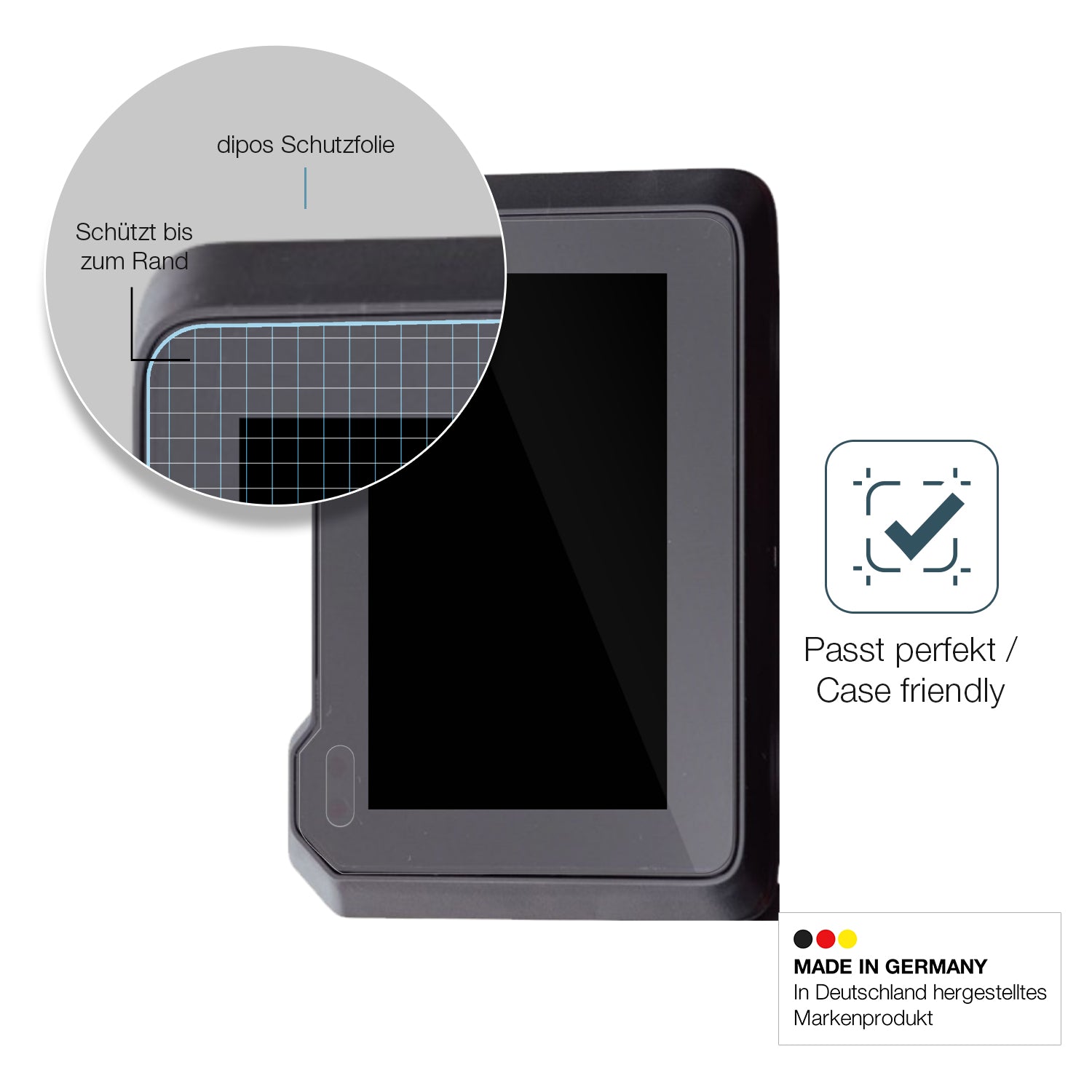 Besonders flexibler Displayschutz mit Anti-Shock-Schicht im Materialmix