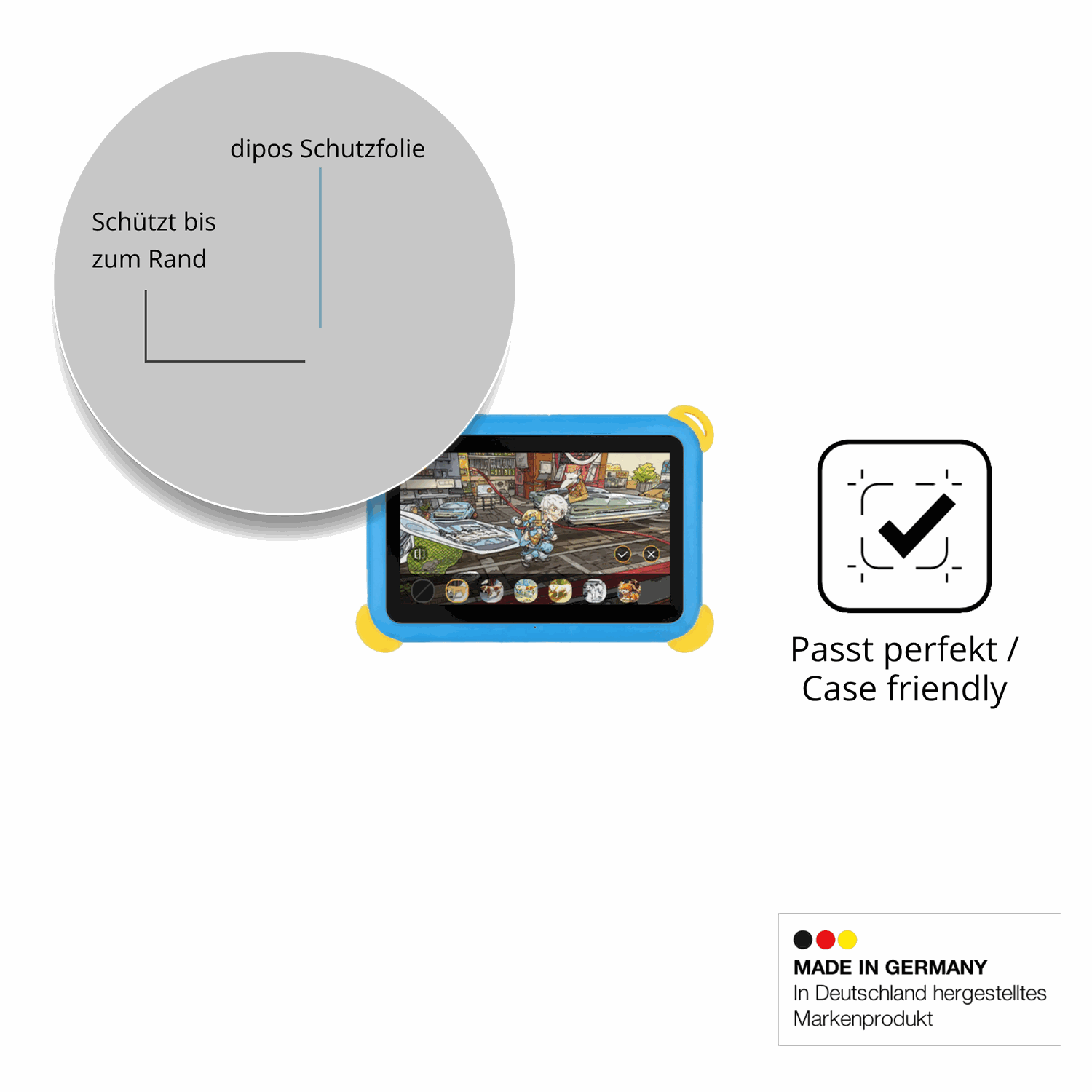 Besonders flexibler Displayschutz mit Anti-Shock-Schicht im Materialmix