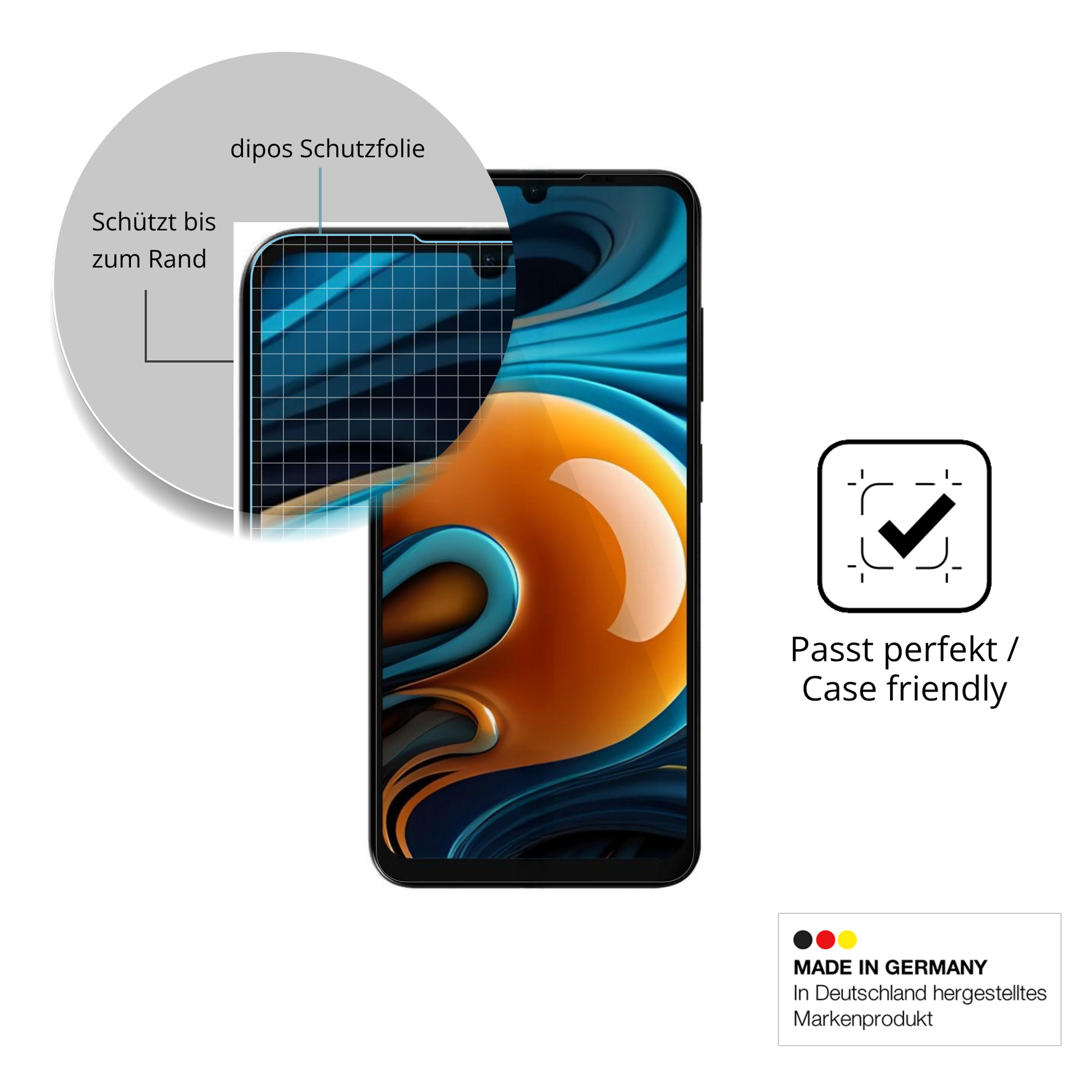 Besonders flexibler Displayschutz mit Anti-Shock-Schicht im Materialmix