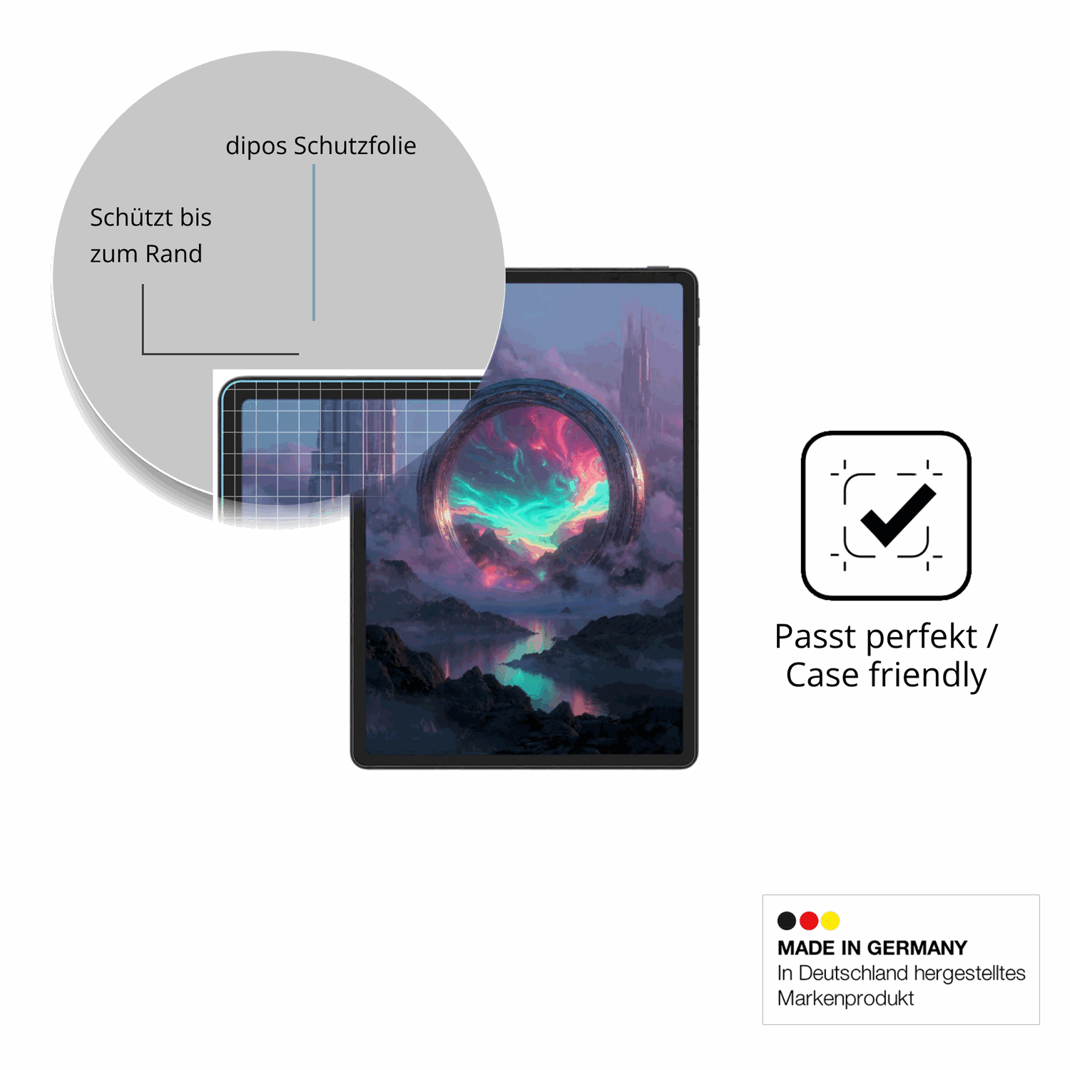 Besonders flexibler Displayschutz mit Anti-Shock-Schicht im Materialmix
