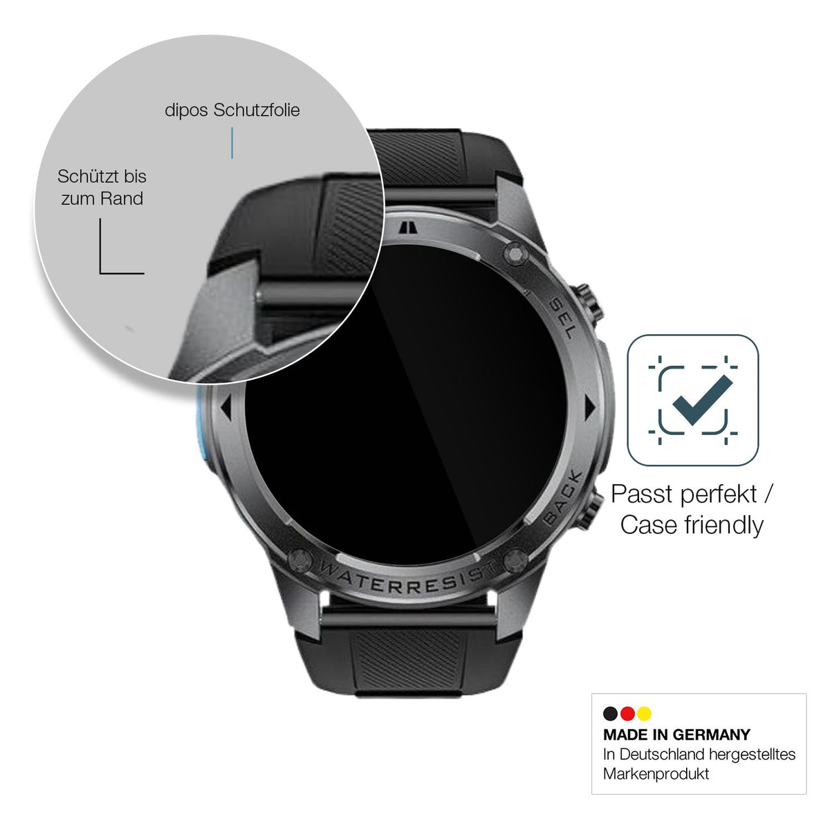 Besonders flexibler Displayschutz mit Anti-Shock-Schicht im Materialmix