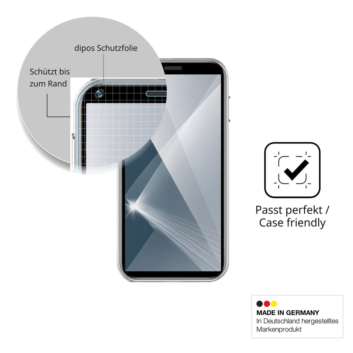 Besonders flexibler Displayschutz mit Anti-Shock-Schicht im Materialmix