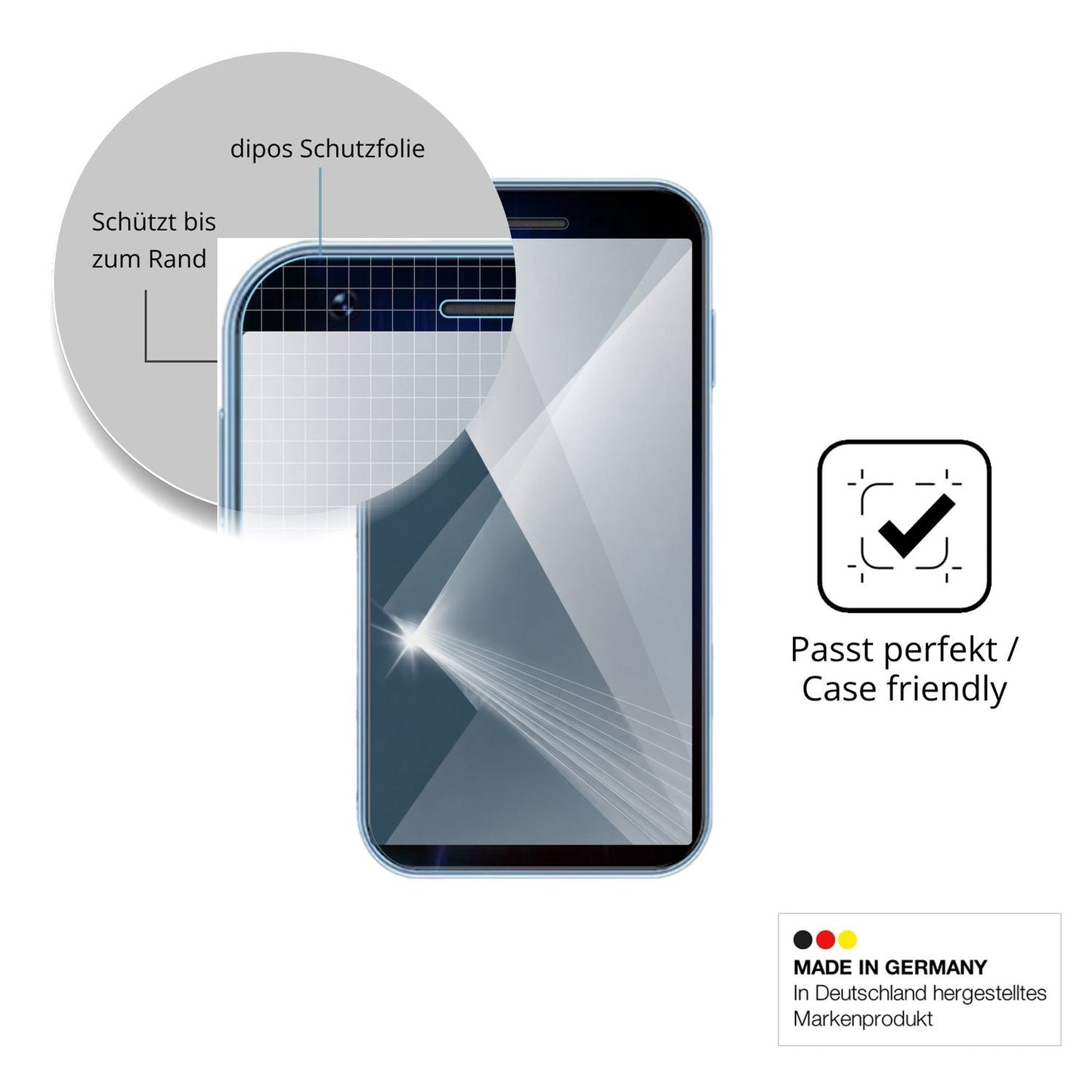 Besonders flexibler Displayschutz mit Anti-Shock-Schicht im Materialmix