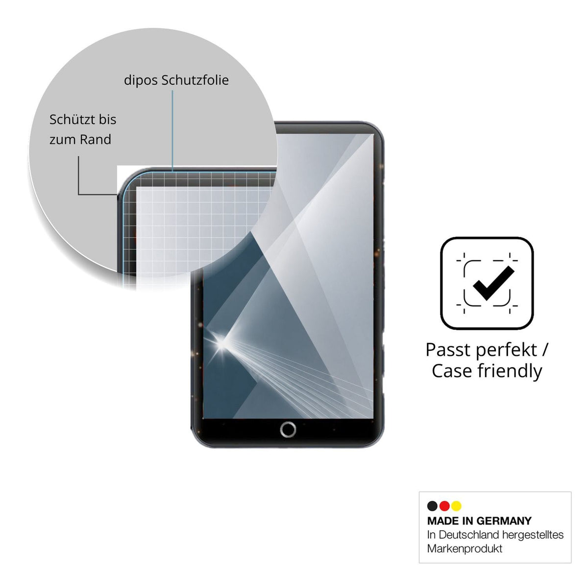 Besonders flexibler Displayschutz mit Anti-Shock-Schicht im Materialmix