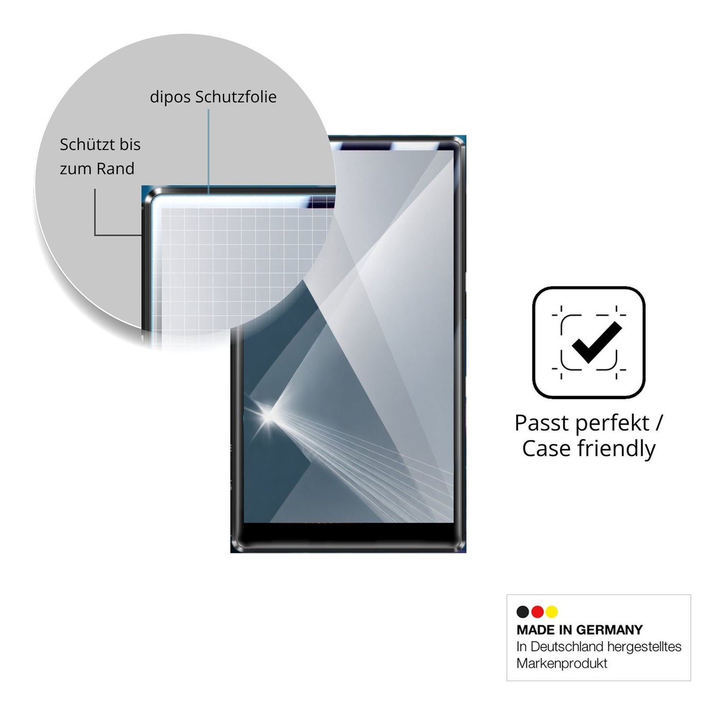 Besonders flexibler Displayschutz mit Anti-Shock-Schicht im Materialmix