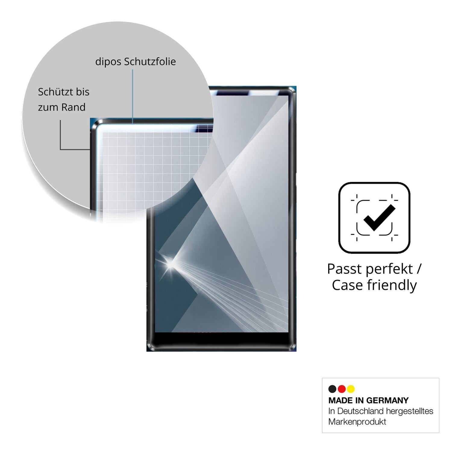 Besonders flexibler Displayschutz mit Anti-Shock-Schicht im Materialmix
