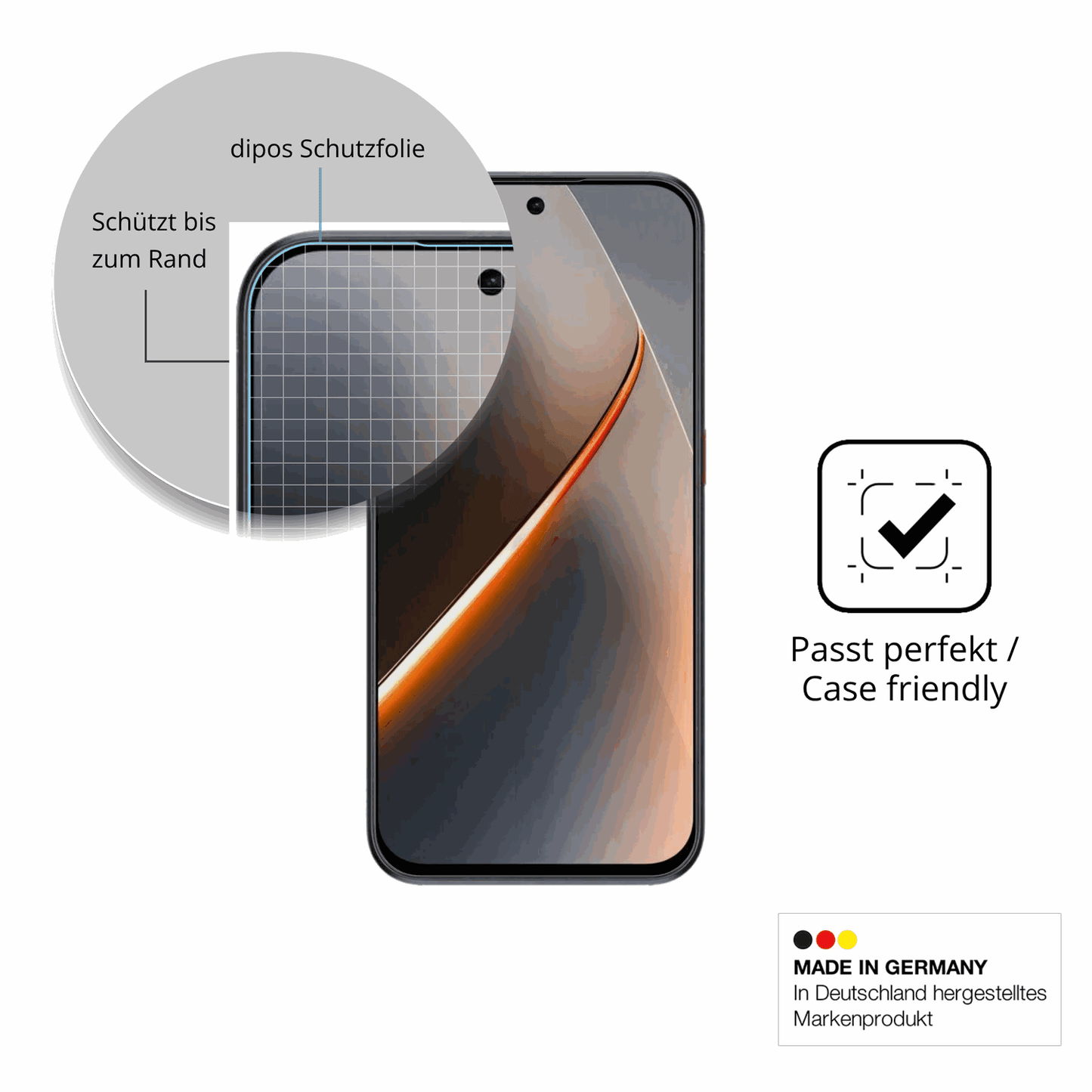 Besonders flexibler Displayschutz mit Anti-Shock-Schicht im Materialmix