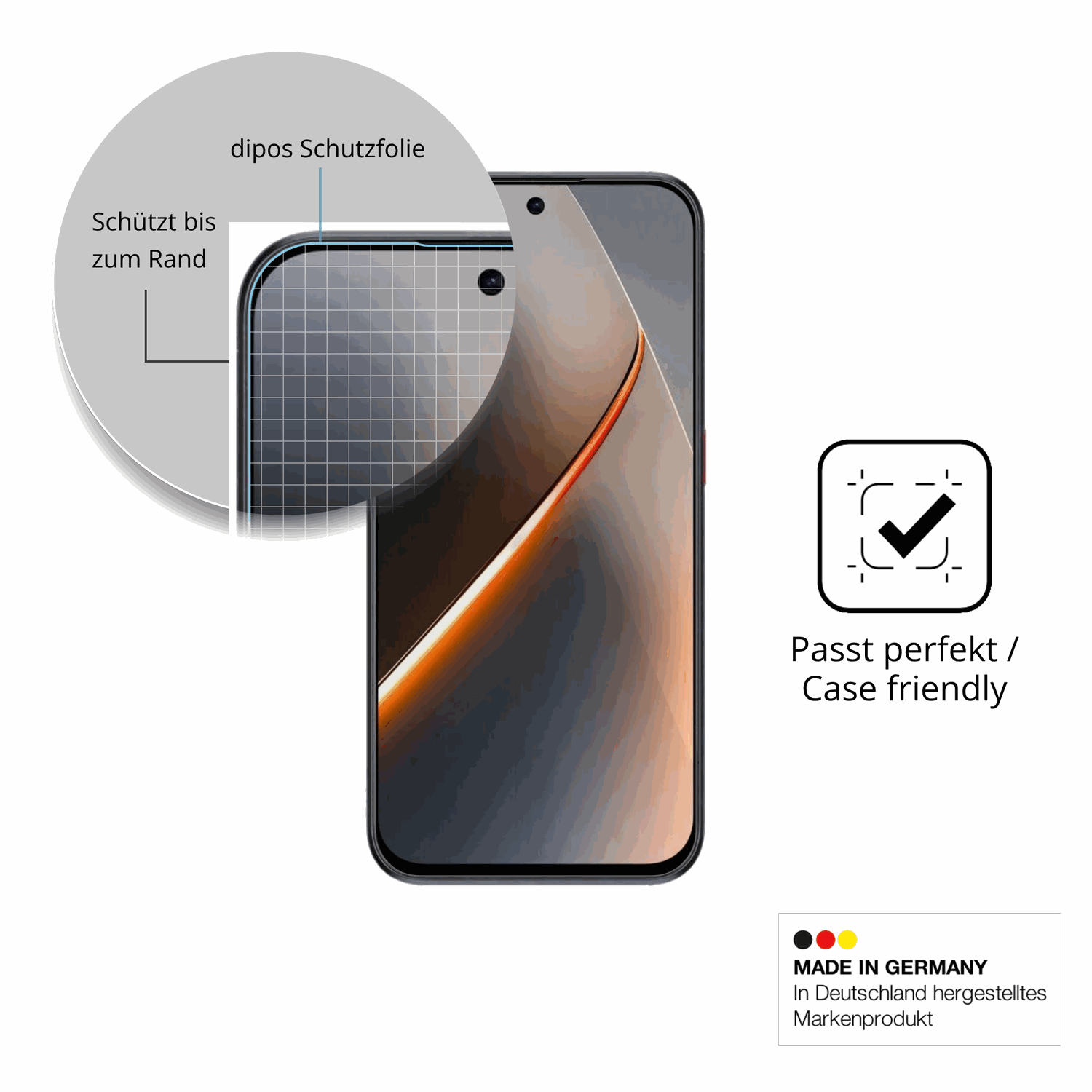 Besonders flexibler Displayschutz mit Anti-Shock-Schicht im Materialmix