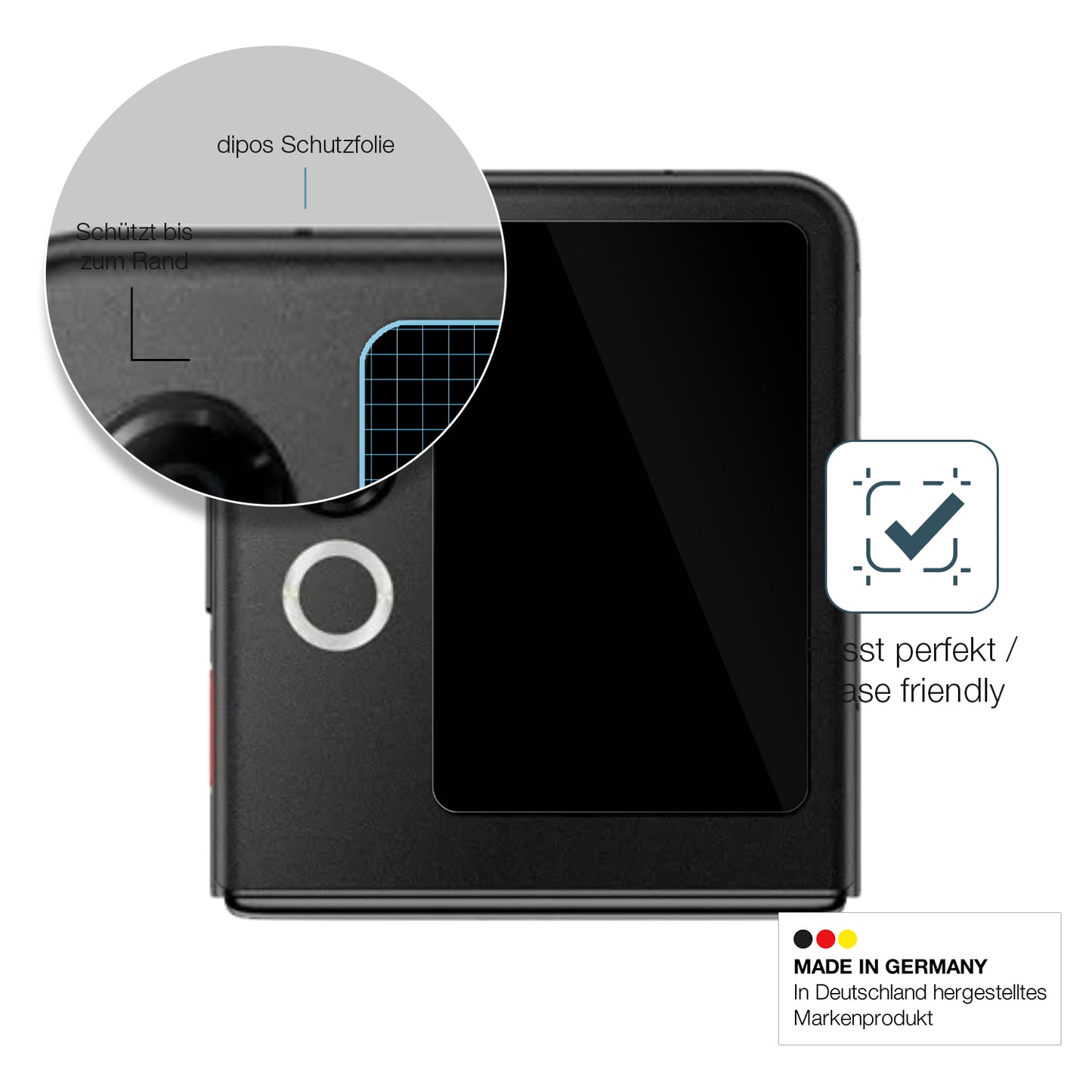 Besonders flexibler Displayschutz mit Anti-Shock-Schicht im Materialmix