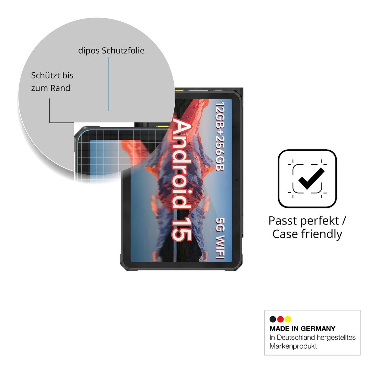 Besonders flexibler Displayschutz mit Anti-Shock-Schicht im Materialmix