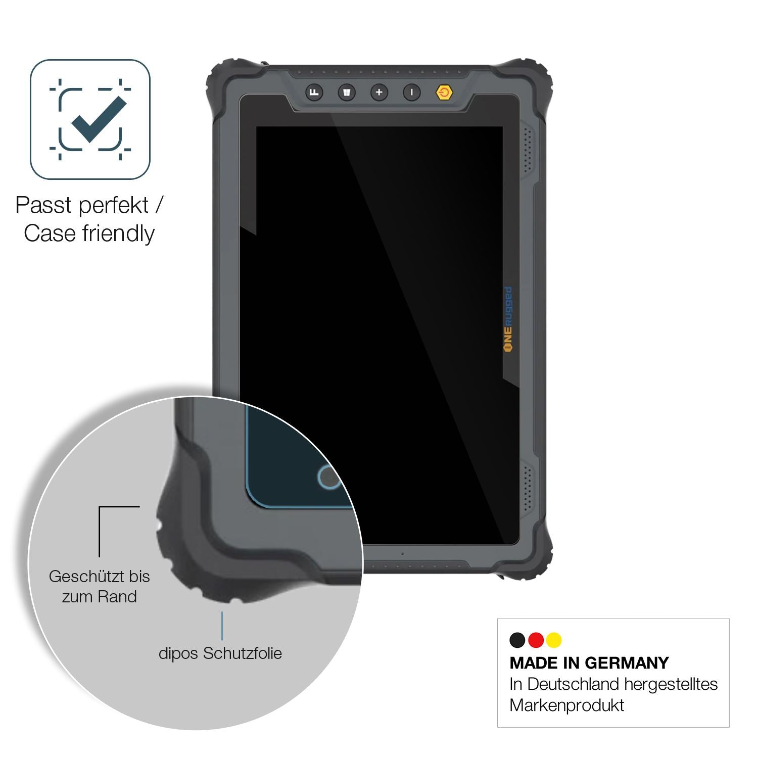 Besonders flexibler Displayschutz mit Anti-Shock-Schicht im Materialmix