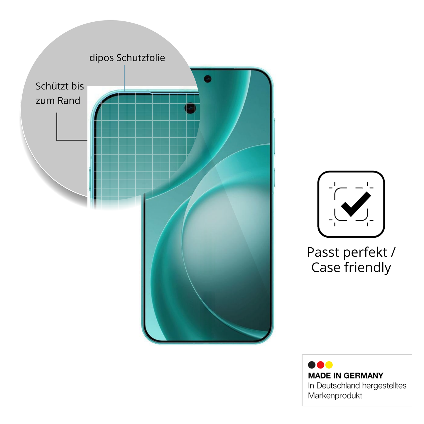 Besonders flexibler Displayschutz mit Anti-Shock-Schicht im Materialmix