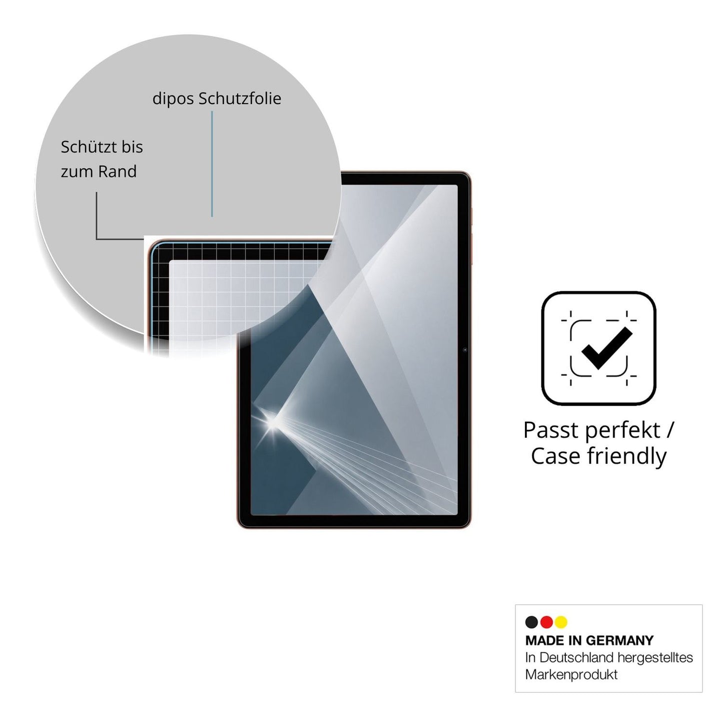 Besonders flexibler Displayschutz mit Anti-Shock-Schicht im Materialmix