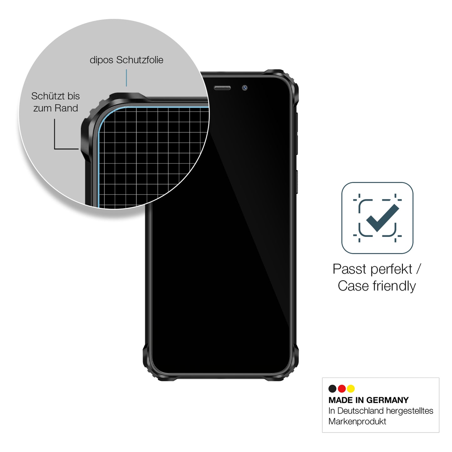 Besonders flexibler Displayschutz mit Anti-Shock-Schicht im Materialmix