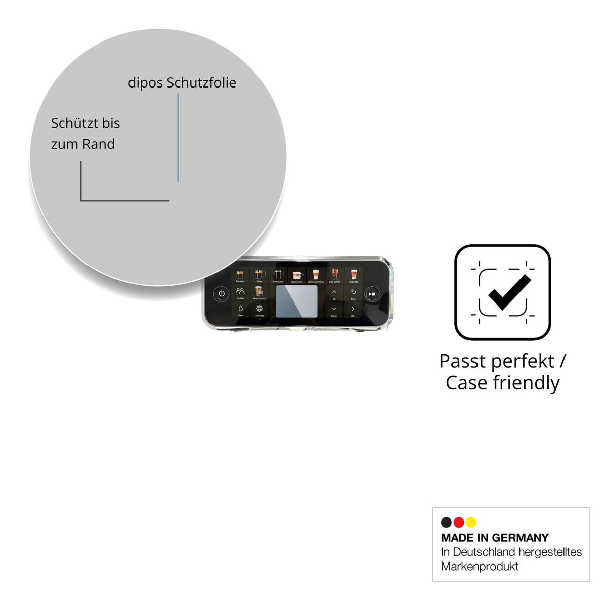 Besonders flexibler Displayschutz mit Anti-Shock-Schicht im Materialmix