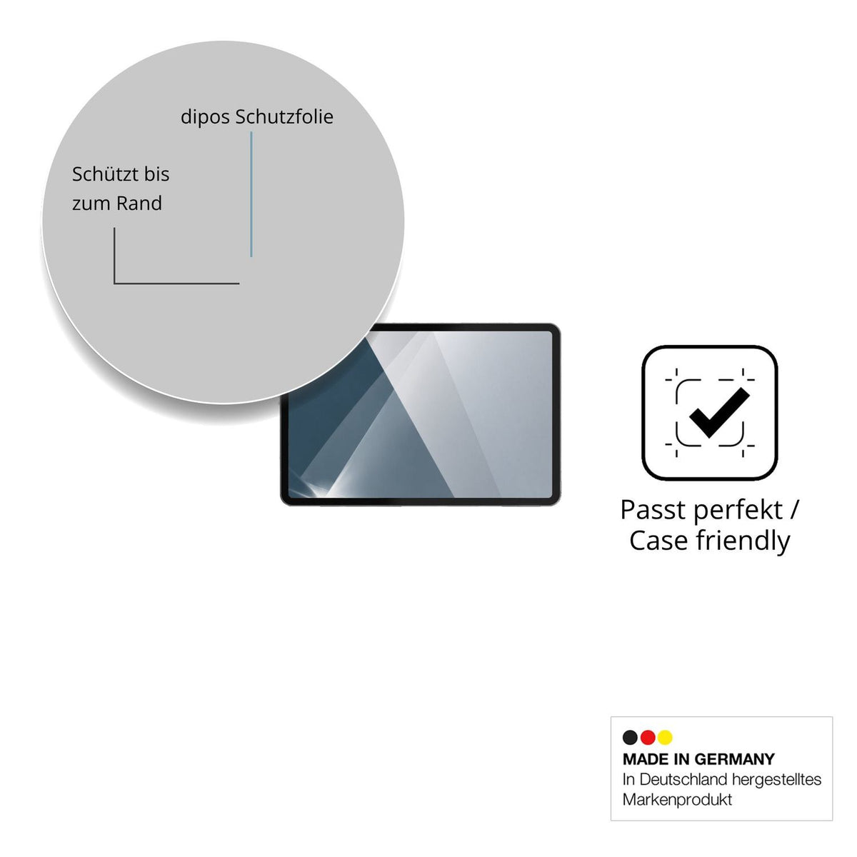 Besonders flexibler Displayschutz mit Anti-Shock-Schicht im Materialmix