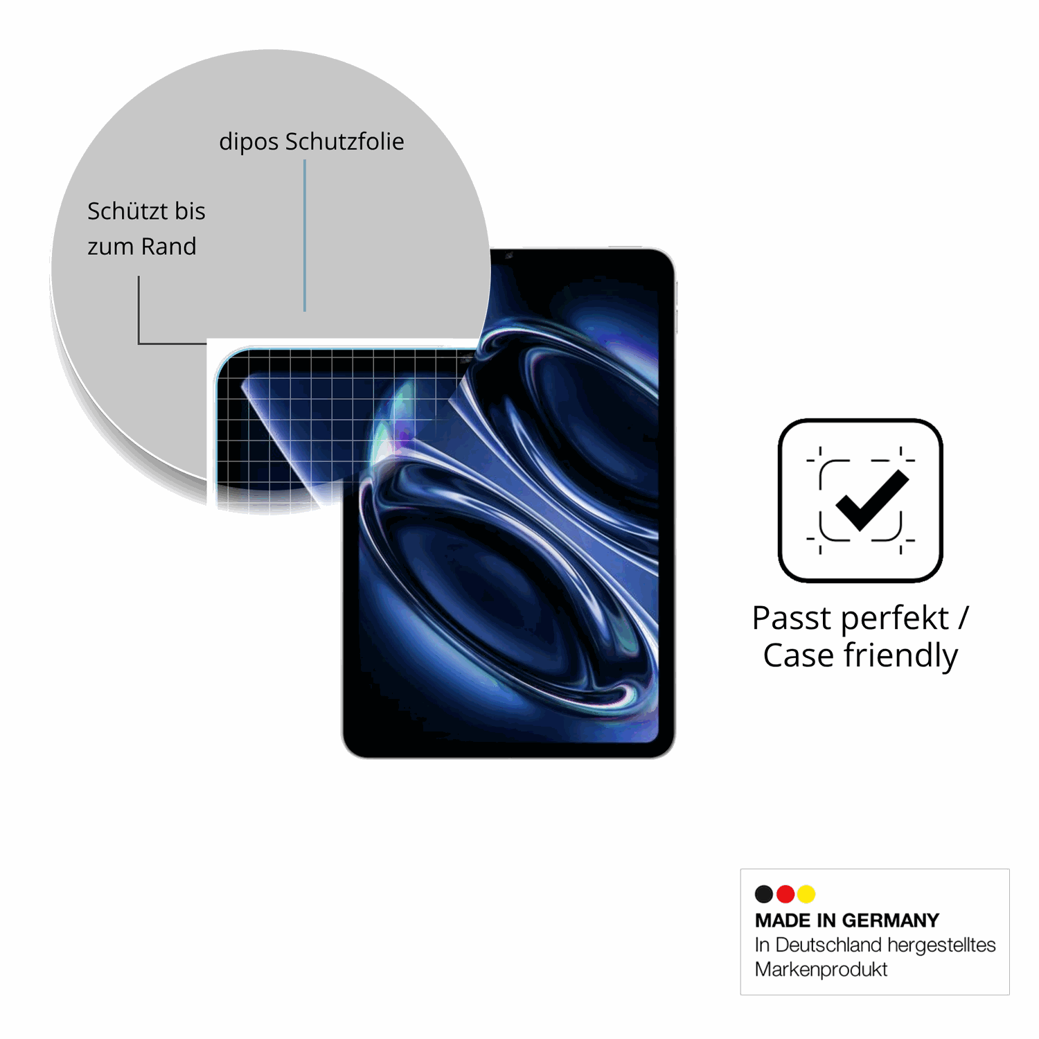 Besonders flexibler Displayschutz mit Anti-Shock-Schicht im Materialmix