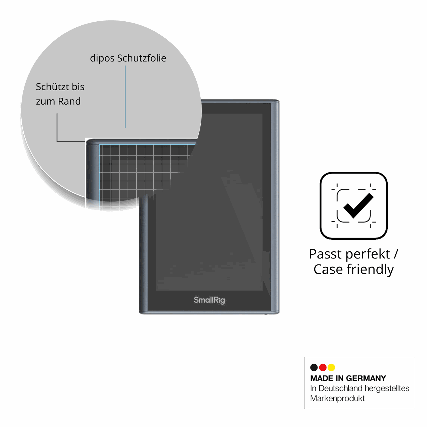 Besonders flexibler Displayschutz mit Anti-Shock-Schicht im Materialmix